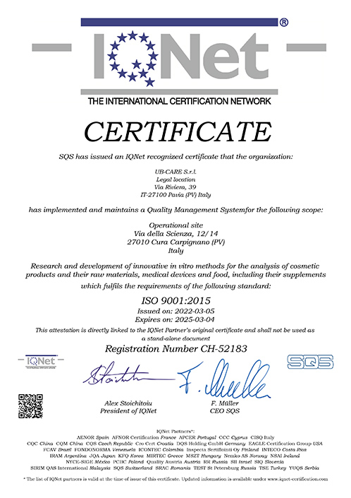 IQ Net certificato UB-Care